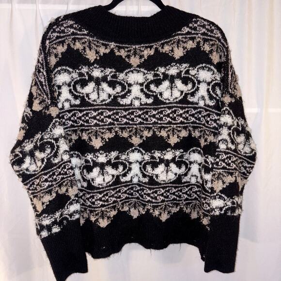 Anthropologie Slouchy V-Neck Distressed Sweater Oversized Soft Cozy SMALL - Picture 2 of 10